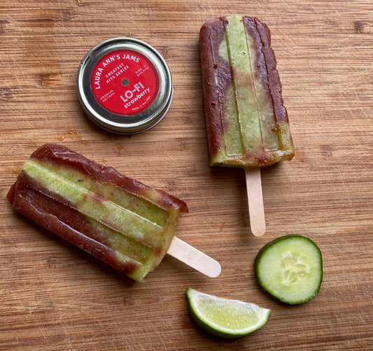 STRAWBERRY-CUCUMBER ICE POPS